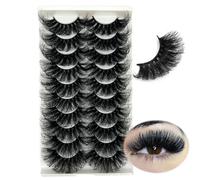 loladook False Eyelashes 25mm 8D Volume Long Fluffy Mink Lashes D Curl Soft Large Dramatic 25mm Thick 25mm Thick Pack