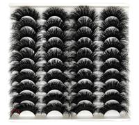 loladook Mink Lashes Fluffy 3D Volume Dramatic Lashes Faux Mink 25mm Big Long Cat Eye Full Strip Eyelashes Pack Wispy 20mm False Eyelashes Bulk