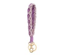 LOLAHA Wristlet Keychain Women Macrame Keychain & Keyring Wrist Lanyards for Keys Car Key Wrist Keychains Wristlet Bracelet, Purple