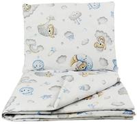 Lolaland Bedding Set 100% Cotton Duvet Cover and Pillowcase Set for Baby Cot Bed 60x120cm or 70x140cm, Perfect for Cribs Prams Moses Baskets (Cot, White with Blue Sleepy Time Koalas)