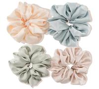 Lolalet Big Scrunchies for Women, 5.9 Inch Large Satin Scrunchies Jumbo Oversized Elastic Hair Ties Extra Large Giant Hair Bands -4 Pack, Style E