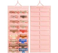 Lolalet Claw Clip Organiser, 1 Pack Hanging Hair Clip Organiser Storage for Women Girl, Wall-Mounted Hair Claw Clip Holder Organiser, Claw Clip Storage Display for Wall Door Closet -Nudepink