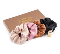 Lolalet Hair Bobbles Scrunchies with Zip Pocket for Women, Hair Scrunchies Soft Elastic for Women Girls - A Pack of 4