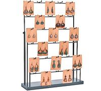 Lolalet Jewelry Display Stands for Selling, 30 Hooks Earring Holder Rack with Wood Base, 6 Tiers Necklace Display Stand, Jewellery Displays for Vendors Craft Shows Keychains -Black