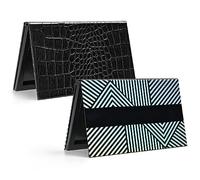 Lolalet Night Shades Magnetic Makeup Palette Empty, 2 Pack Magnetic Pallets with Mirror for Eyeshadow Lip Color Blush Powder Highlighter Contour -Stripeblack