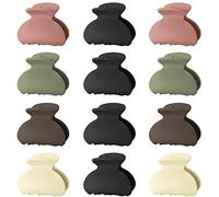 Lolalet Pack of 12 Small Hair Clips Claws, Mini Hair Claws Clips for Women Girls Thick Thin Fine Hairstyle Clips Strong Matte Acrylic Hair Styling Accessories -Style B