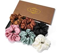 Lolalet Scrunchies for Women Girls, Satin Hair Scrunchies Softer Than Silk Hair Ties, Big Scrunchy Ponytail Holder with Elastic Hair Bands for Thick Thin Curly Hair -6 Pack, Style B