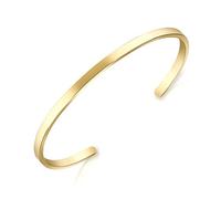 Lolalet Unisex Stainless Steel Bracelet, Plain Polished Finish Open Cuff Bangle Jewelry Gift for Men Women