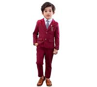 LOLANTA 2 Piece Boys Suits Set, Kids Blazer & Trousers, Leisurewear or Wedding Party Pageboy Outfit, Burgundy, 12-13 Years, 170
