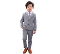 LOLANTA 2 Piece Boys Suits Set, Kids Blazer & Trousers, Leisurewear or Wedding Party Pageboy Outfit, Grey, 12-13 Years, 170