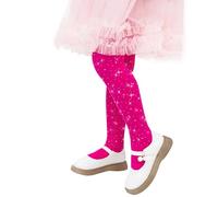 LOLANTA Girls All-over Rhinestone Tights, Sparkly Semi-opaque Pantyhose for Dance, Party, Performance, 1 Pair, Rose red, 6-8 Years, M