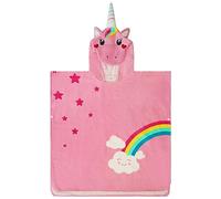 LOLANTA Kids Hooded Towels, Girls Pink Unicorn Poncho Towel, Cotton Beach Towel Swimming Wrap for Children(Pink C, 5-7 Years)