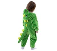 LOLANTA Unisex Baby Dinosaur Dragon Costume,Toddler One-Piece Hooded Animal Fancy Dress Romper(2-3 Years,Green,Tag 100)
