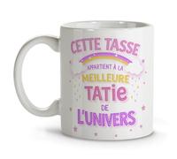 LolaPix Original Ceramic Aunty Mug, Breakfast Mug, 330 ml, Affectionate Gift for the Best Auntie in the Universe, Family Gift Idea for Coffee or Tea