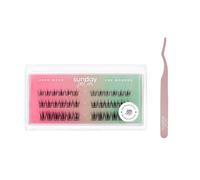 Lola's Lashes Pre-Glued Cluster Lashes | Feathered Lashes Set | Press-On Lashes | Easy Application | Application Tools Included | 5 Days Wear & Waterproof |10-14mm