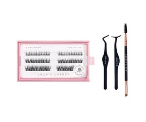 Lola's Lashes Pre-glued Lashes | Soft Definition 3 Row Starter Kit | Pre-Glues Lashes | Easy Application | Application Tools Included | 5-10 Days Wear & Waterproof | 10-14mm