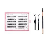 Lola's Lashes Pre-glued Lashes | Soft Definition 5 Row Starter Kit | Pre-Glues Lashes | Easy Application | Application Tools Included | 5-10 Days Wear & Waterproof | 10-14mm