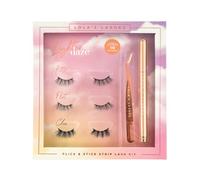 LOLA'S LIGHTER DAZE Flick & Stick Strip Kit | Subtle Yet Striking Look | Lash Kit with Adhesive Eyeliner & Applicator | Reusable Fake Eyelashes | Vegan | KITTY, FLIRT & CLEO