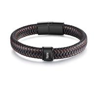 LoLaTide Mens Bracelets Personalised with 1-6 Name Custom Leather Bracelet Engraved Braid Bracelet Gifts for Father's Day Christmas Birthday (1 name)