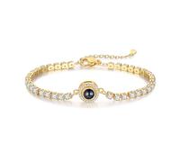 LoLaTide Photo Bracelet Personalised Picture Bracelet for Women Silver/Gold/Rose Gold Photo Projection Bracelet Memory Gift for Birthday Christmas Valentine's Day (gold)