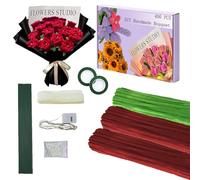 LOLEDE Pipe Cleaning Agent Craft Flowers, 400Pieces of Plush Handmade Materials, 3 Colors of Pipe Cleaning Agents, DIY Flower Thread Making Kit Bouquet Stick, Gardening Tape, Stamens(Rose)