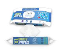 LOLE'S XL Body Wipes for Adults, No Shower Body Wash Wet Wipes, 1pk x 48 | Rinse-Free Bed Bath Cleansing | Incontinence Care, Hospital Stay, Camping, Travel | Extra Large 22 x 25 cm | Fresh Scent