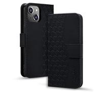 LOLFZ Wallet Case for iPhone 13 Mini, Card Holder Kickstand Magnetic Flip PU Leather Case Shockproof TPU Bumper Protective Phone Cover for iPhone 13 Mini - Black