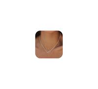 LOLIAS 14K Gold Pendant Necklace for Women Paperclip Interlocking Choker Necklaces CZ Necklaces for Women Silver Infinity Pendant Necklace Oval Necklaces Eternity Jewelry for Women Girls
