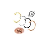 LOLIAS G23 Titanium Nose Ring Hoop for Women Men Surgical Steel Septum Piercing Jewellery Thin Small Lip Ring Cartilage Helix Rings Set Hypoallergenic 20G Mixed Color Fake Nose Piercing 8MM