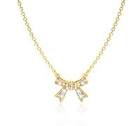 LOLIAS Gold Bow Necklace for Women Girls Bowknot Pendant Choker Necklace 14K Gold Plated Chain Necklaces for Women Fashion Jewelry Gifts