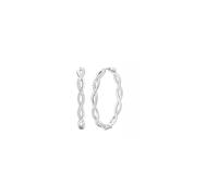 LOLIAS Silver Hoop Earrings for Women 925 Sterling Silver Twisted Hoop Earrings with Cubic Zirconia Hypoallergenic Silver Earrings for Girls 40MM