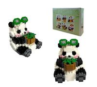 Lolileo 348PCS Panda Mini Block Set, Panda Cute Animal Block Set, Mini Clip Block Set, Adult And Children's Gift, Suitable for Panda Mini Block Set for Children Over 9 Years Old(B)