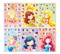 Lolileo Princess DIY Stickers Gift Set - 18 PCS Face Changing Art, Children's Crafts, Birthday Party Supplies