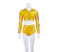 LoliMiss Women's Kill Bill Beatrix Kiddo Costume Two Pieces Kill Bill The Bride Costumes (Yellow, L)