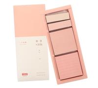 LOLIPPYY 1 Box Color Sticky Tabs Memo Pads Pink Self-adhesive Portable To-do List Pads Lovely Office School Reminder Notes