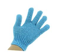 LOLIPPYY 1 Pair Exfoliating Gloves for Body Scrub Five Fingers Bath Mitts for Men Women Stretchy Design Blue for Shower Sauna Spa Use