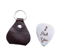LOLIPPYY 1 Set Valentine's Day Guitar Pick with Holder Durable Stainless Steel Index Finger Plectrum for Guitar Bass Ukulele for Music Lovers