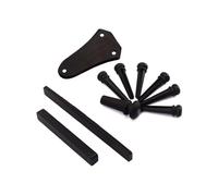 LOLIPPYY 10 PCS Ebony Acoustic Guitar Bridge Replacement Set Includes Nut Saddle Bridge Pins Endpin Easy Installation Truss Rod Cover Classic Style with Natural Fragrance