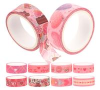 LOLIPPYY 10 Rolls Valentine Washi Tape Set - Decorative DIY Craft Tape for Scrapbook, Handbook, Wrapping - Assorted Sweet Dessert Patterns for Arts Crafts Projects
