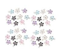 LOLIPPYY 100 Pcs Alloy Necklace Pendants and Earring Charms for DIY Jewelry Making Fashion Accessories with Flower and Sakura Designs Craft Supplies for Adults and Random Color