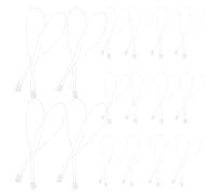LOLIPPYY 1000pcs White Polyester Tag Hanging Strings 30cm Bulk Label Fastener Cord with Snap Lock Clips for Clothing Shoes Luggage Retail Price Tags