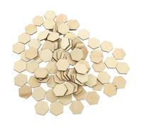 LOLIPPYY 100pcs Hexagon Wooden Slices DIY Craft Wood Blanks Smooth Edges for Embellishments and Creative Projects Natural Wood Pieces for Adults