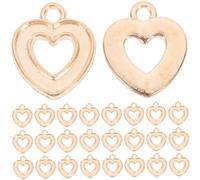 LOLIPPYY 100Pcs Mini Hollow Heart Pendants for Jewelry Making Alloy DIY Charms for Bracelets Necklaces Heart-shaped Accessories for Craft Projects and