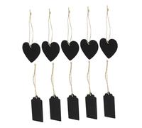 LOLIPPYY 100Pcs Wooden Mini Chalkboard Tags Double-Sided Hanging Blackboard Pendants with Lanyard for Home Party Decoration DIY Craft Rustic Labels