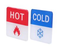 LOLIPPYY 10Pairs Hot Cold Water Sign Stickers for Faucets and Sinks Acrylic Fade Resistant Labels Easy Peel and Stick Hot Cold Indicator for Bathroom Kitchen Family Safety Visual Guide