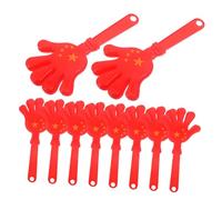 LOLIPPYY 10PCS 28CM Hand Clappers Set Loud Party Noisemakers for Football Events and National Celebrations Bright Red Color for Cheerleading and Festive Occasions