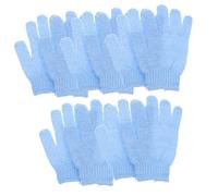 LOLIPPYY 10Pcs Blue Bath Exfoliating Shower Gloves Premium Nylon Body Scrubbers for Deep Skin Cleaning Soft Spa Gloves for Daily Use and Travel