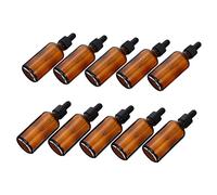 LOLIPPYY 10pcs Brown Dropper Bottles for Essential Oils Travel-friendly Oil Containers Eyedropper Design for Mixing and Storing