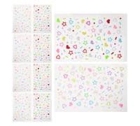 LOLIPPYY 10pcs DIY Face Rhinestone Stickers Set - Self-adhesive Cute Makeup Gems with 5 Ice and 5 Solid Color Patches - Festival Face Stone Jewels for Party and Beauty Decoration