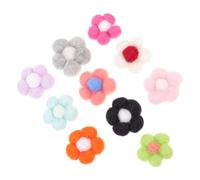 LOLIPPYY 10pcs DIY Wool Felt Flower Brooches, Five-petal Handmade Craft Decorative Pins for Sewing Clothes, Hairpin Accessories, and Needle Felting Projects Random Color